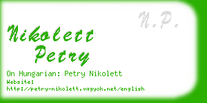 nikolett petry business card